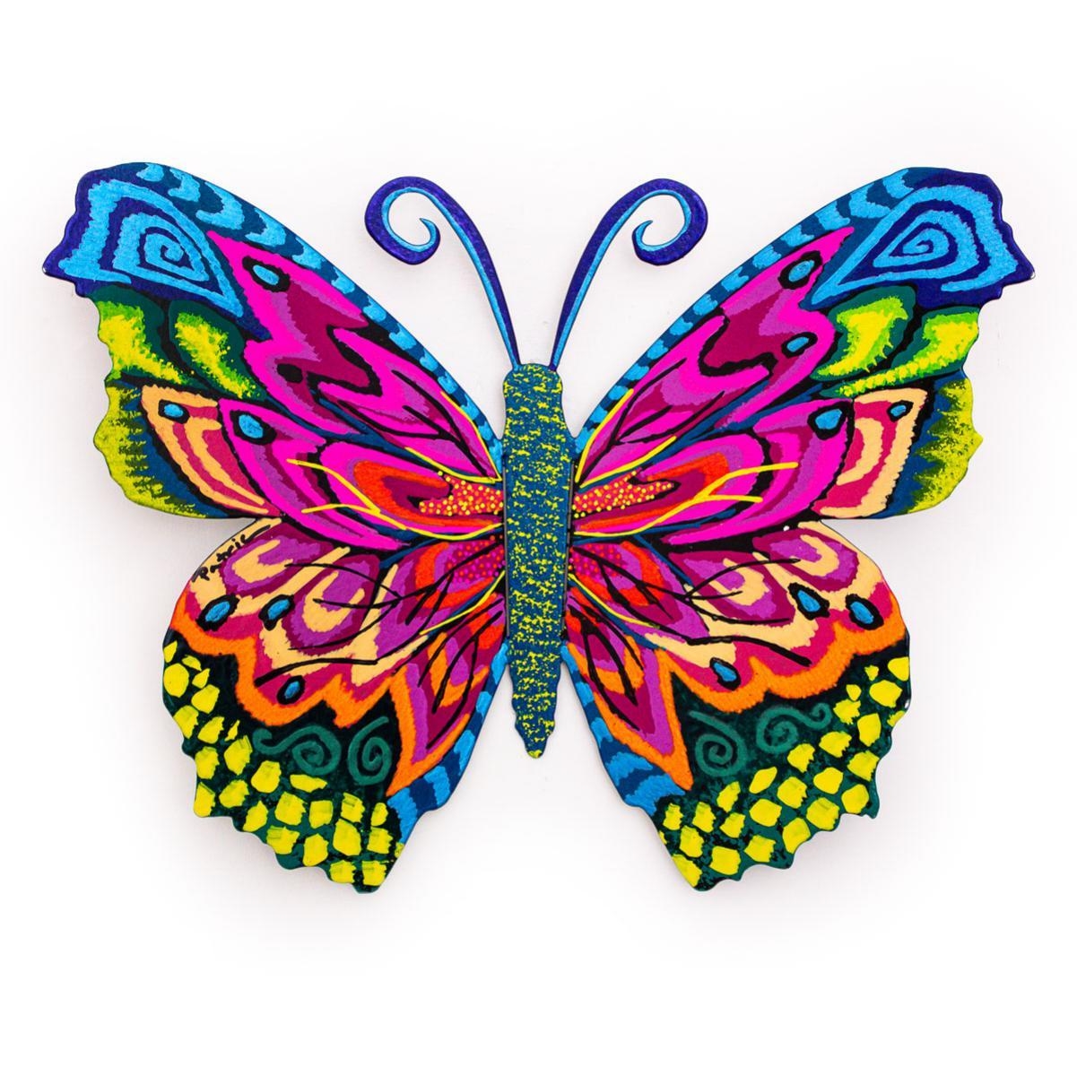 Artwork by Patricia Govezensky, Butterfly, Made of Original Painting on Cutout Steel