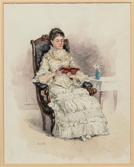 Lady Reading by Henry Webster Rice, dated 1880