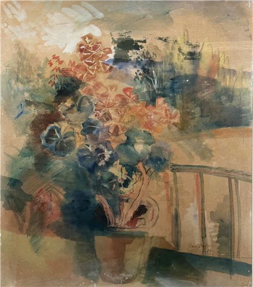 Still life with flowering plant by Jean Dufy, 1924