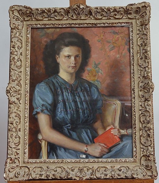 Artwork by Nestor Cambier, Portrait de jeune fille, Made of Oil on canvas
