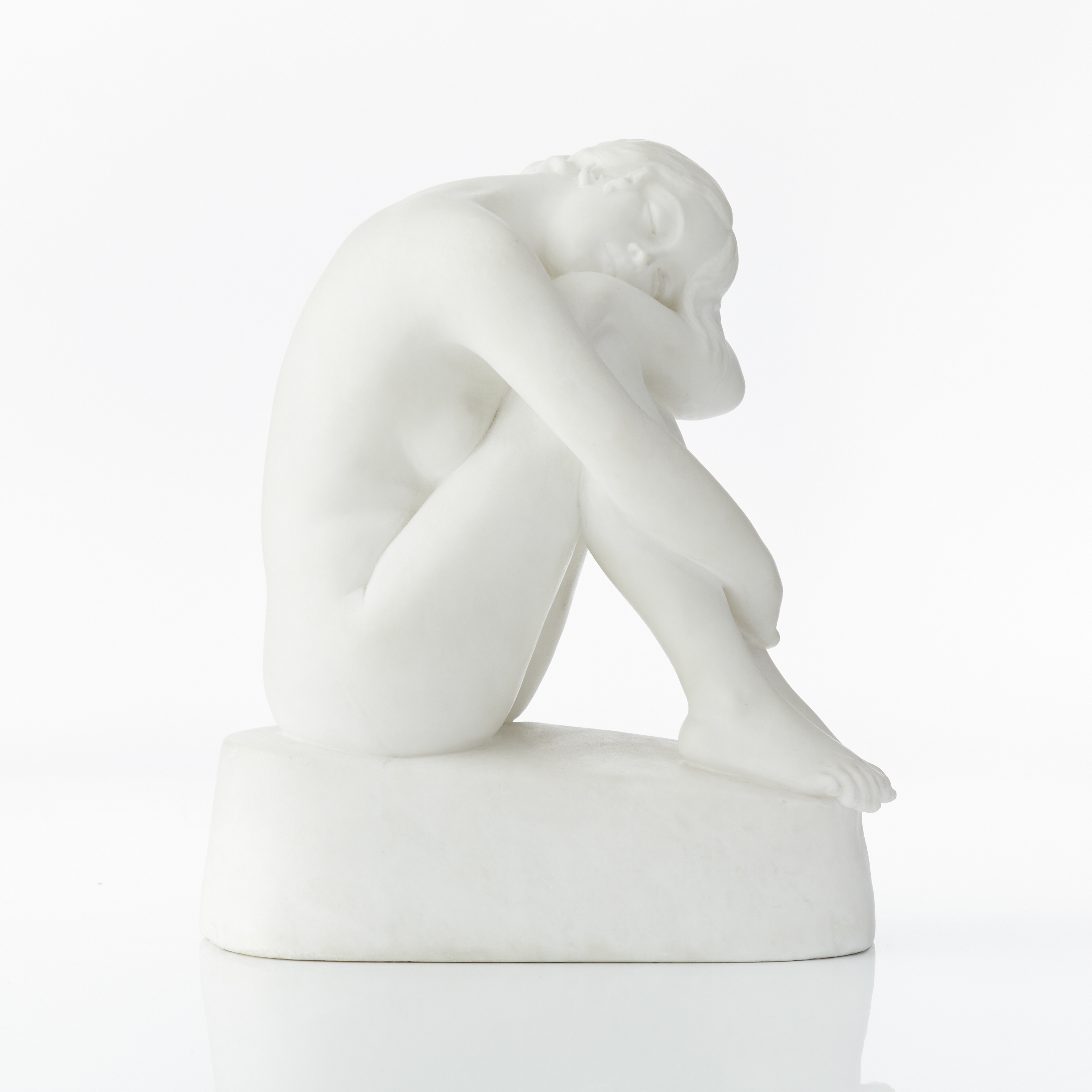 Artwork by Börje Börjeson, Sittande kvinna, Made of Alabaster