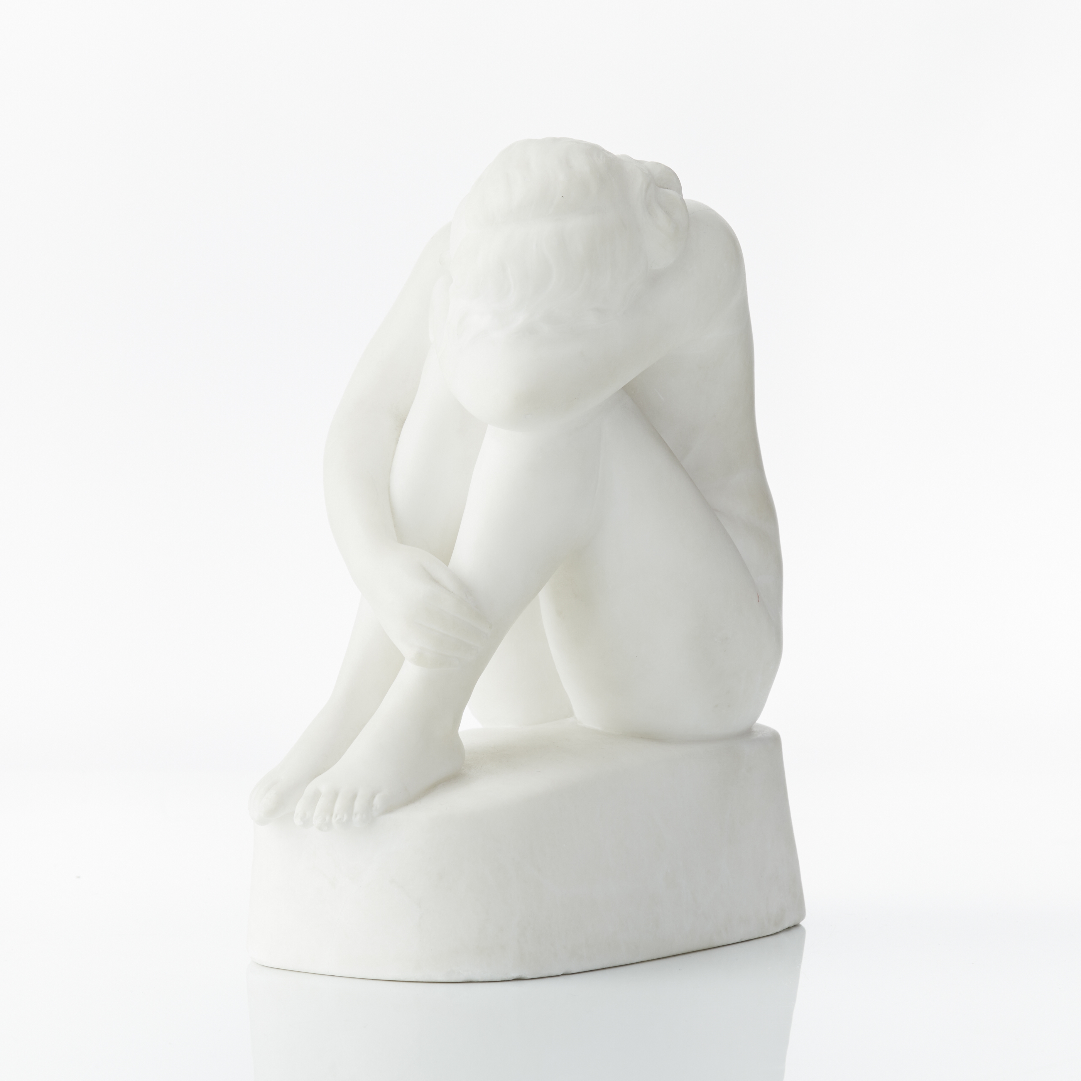 Artwork by Börje Börjeson, Sittande kvinna, Made of Alabaster