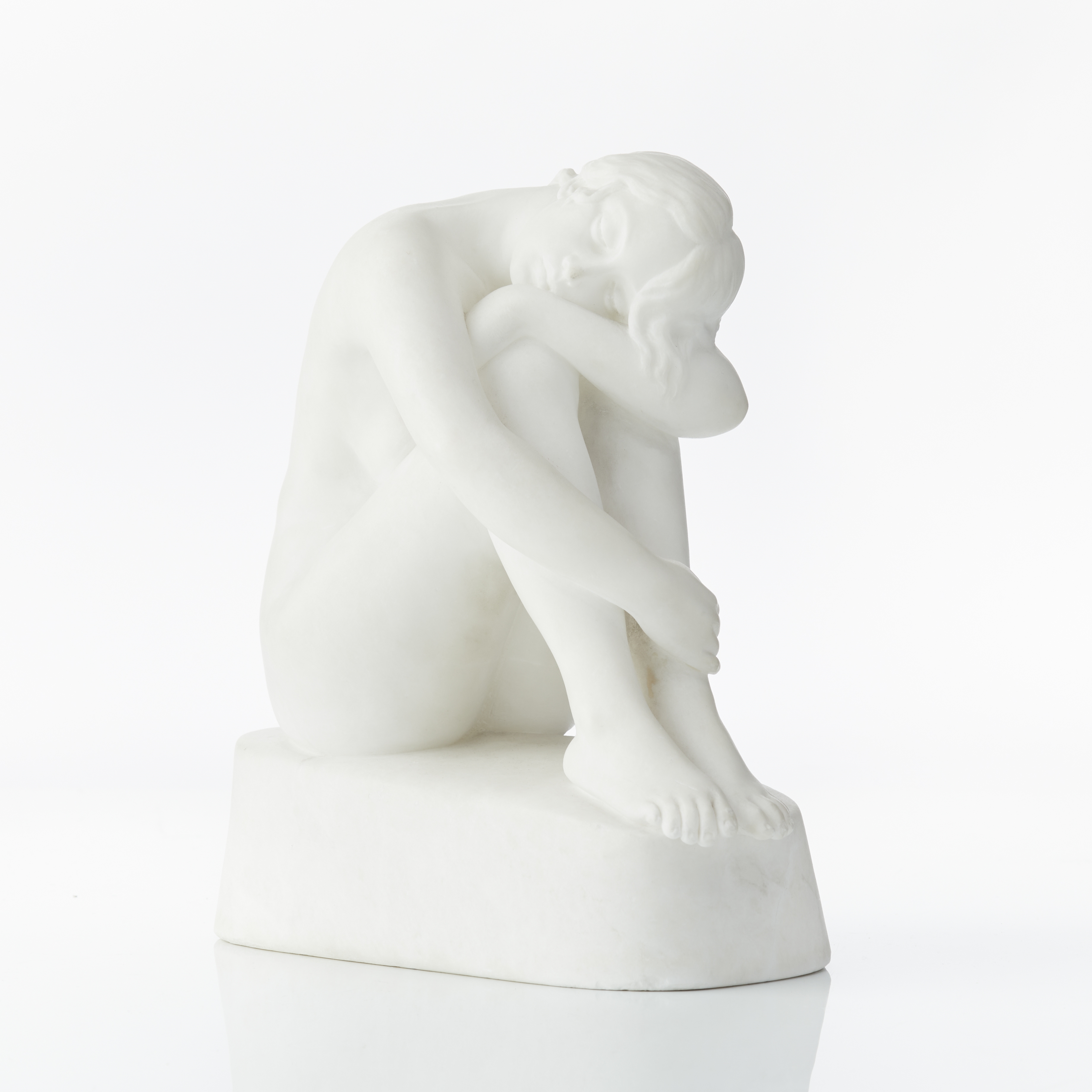 Artwork by Börje Börjeson, Sittande kvinna, Made of Alabaster