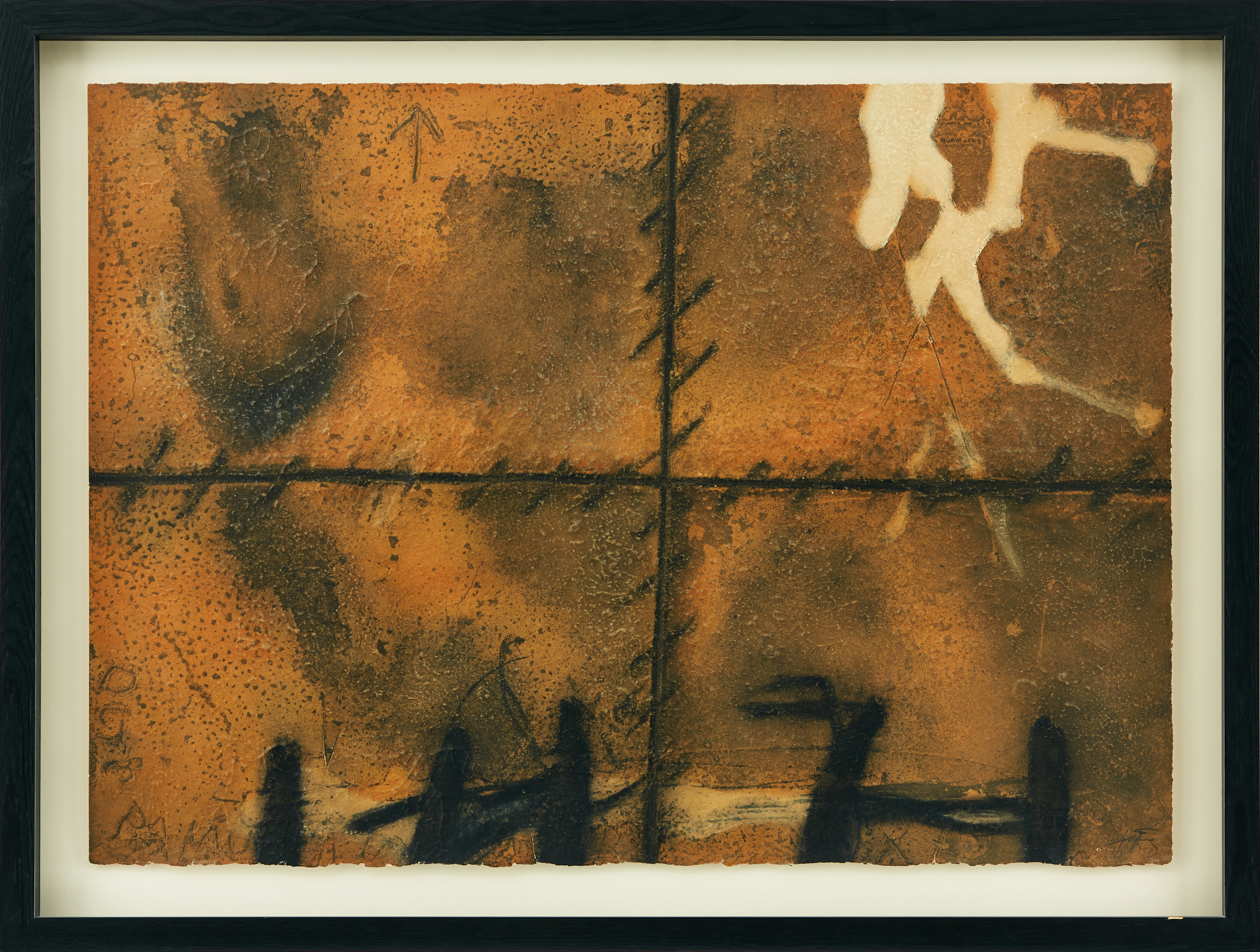 Artwork by Antoni Tàpies, Matière, Made of Color etching with carborundum on Chiffon de Mandeure