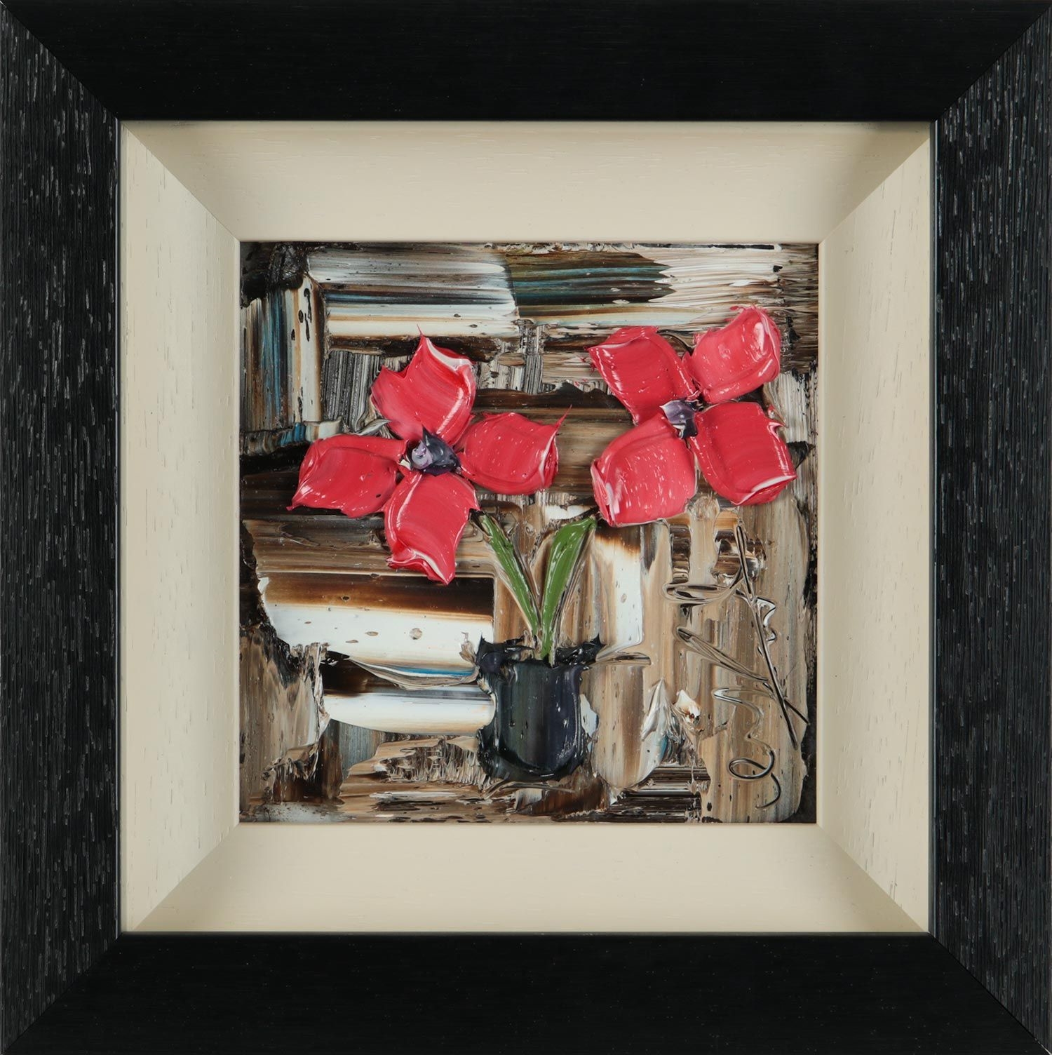 Colin Flack | 'RED FLOWERS IN A VASE' | MutualArt