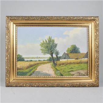 Landscape with houses - Fredrik Moe