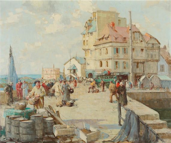 'THE QUAY , CONCARNEAU' by William Lee-Hankey