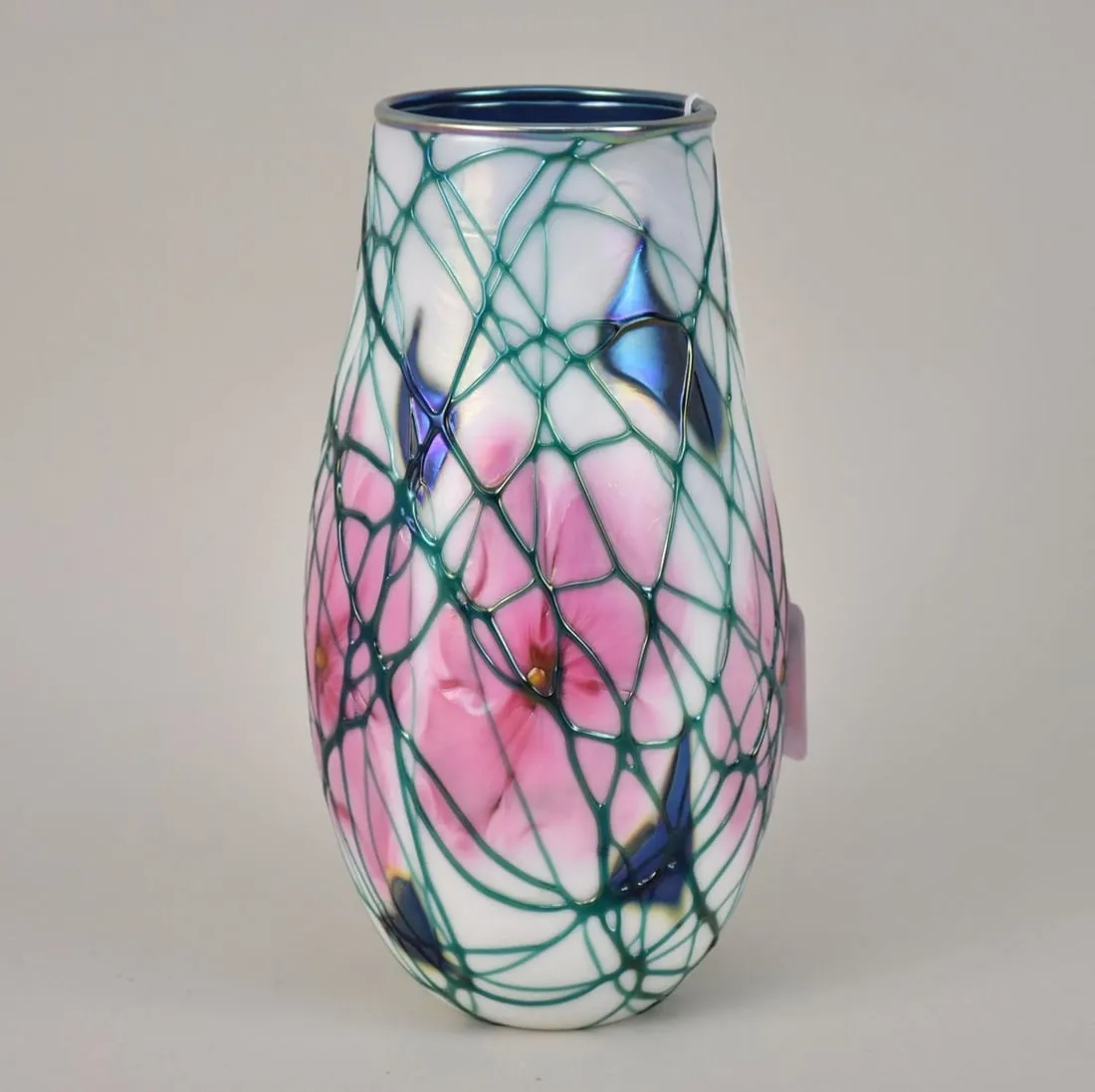 Charles Lotton Flora Iridescent Art Glass Vase Mutualart