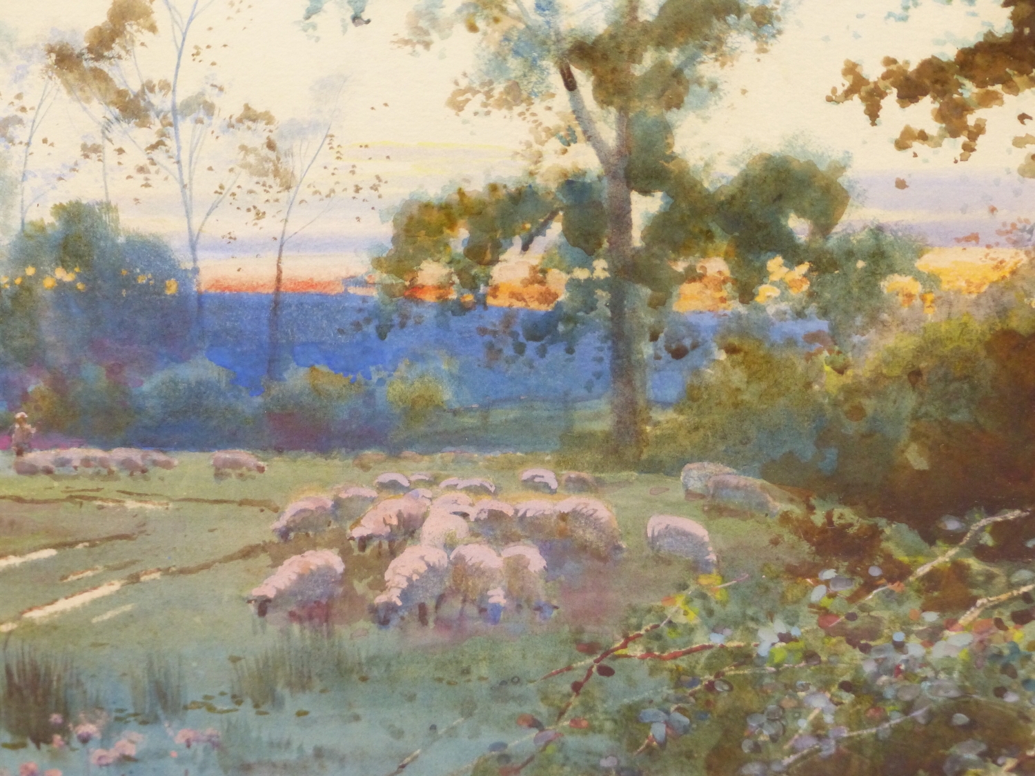 William Mathison | SHEEP IN A RIVERSIDE MEADOW | MutualArt