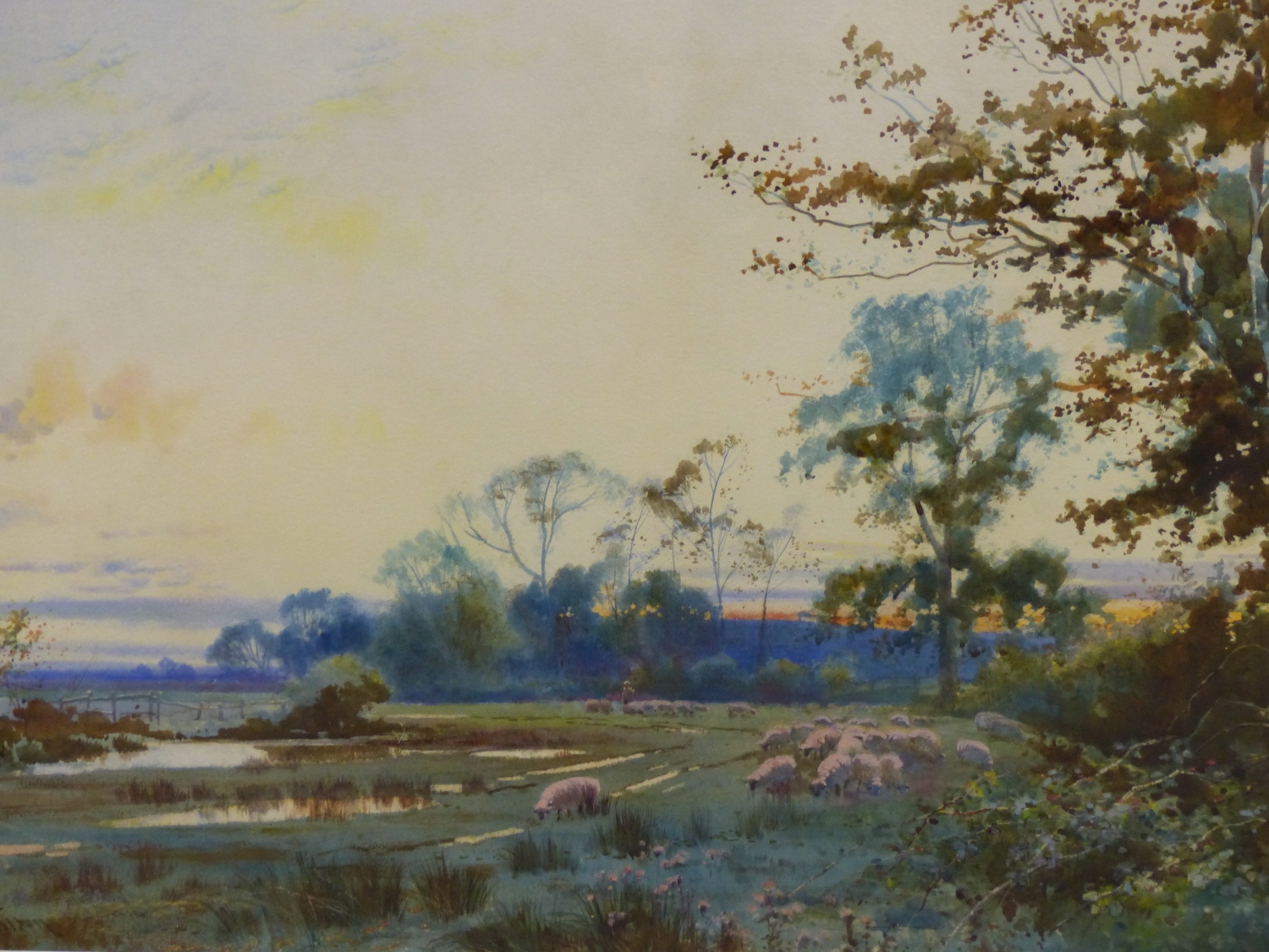 William Mathison | SHEEP IN A RIVERSIDE MEADOW | MutualArt