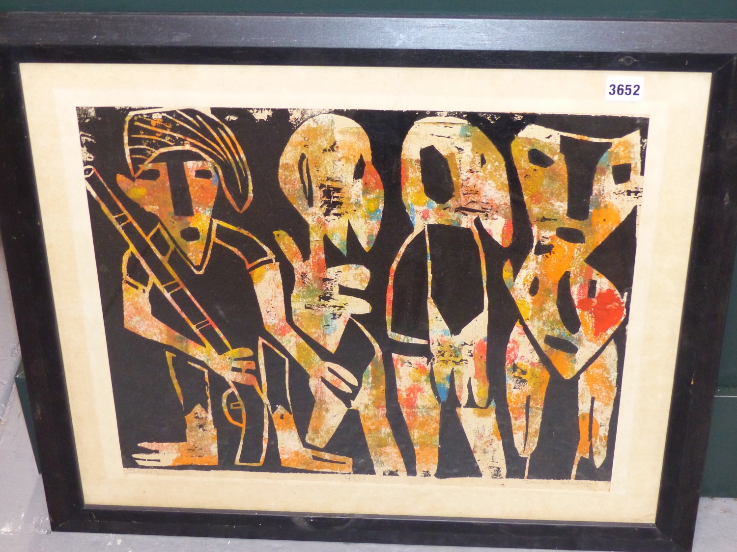 Artwork by James Adedayo, ARR. SLAVERY- SCREEN PRINT IN COLOURS ON PAPER, Made of SCREEN PRINT IN COLOURS ON PAPER, PENCIL