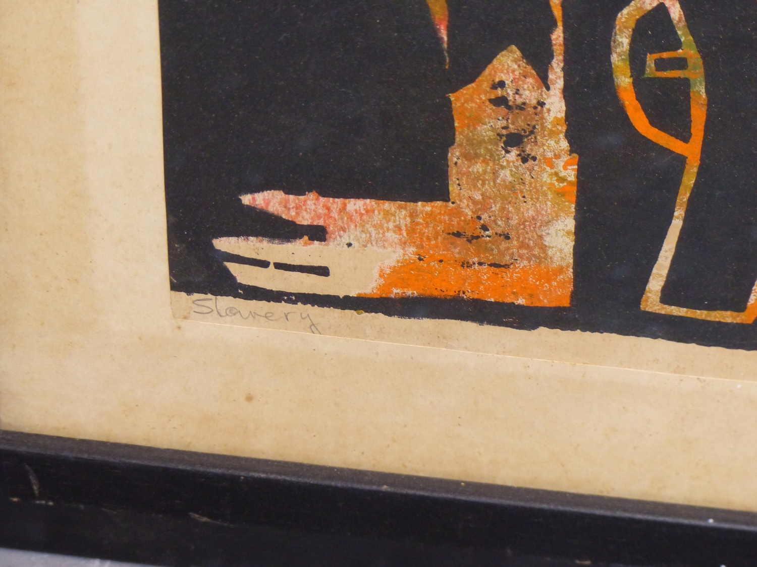 Artwork by James Adedayo, ARR. SLAVERY- SCREEN PRINT IN COLOURS ON PAPER, Made of SCREEN PRINT IN COLOURS ON PAPER, PENCIL