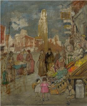 Street Scene with Fruit Stand - Jerome Myers