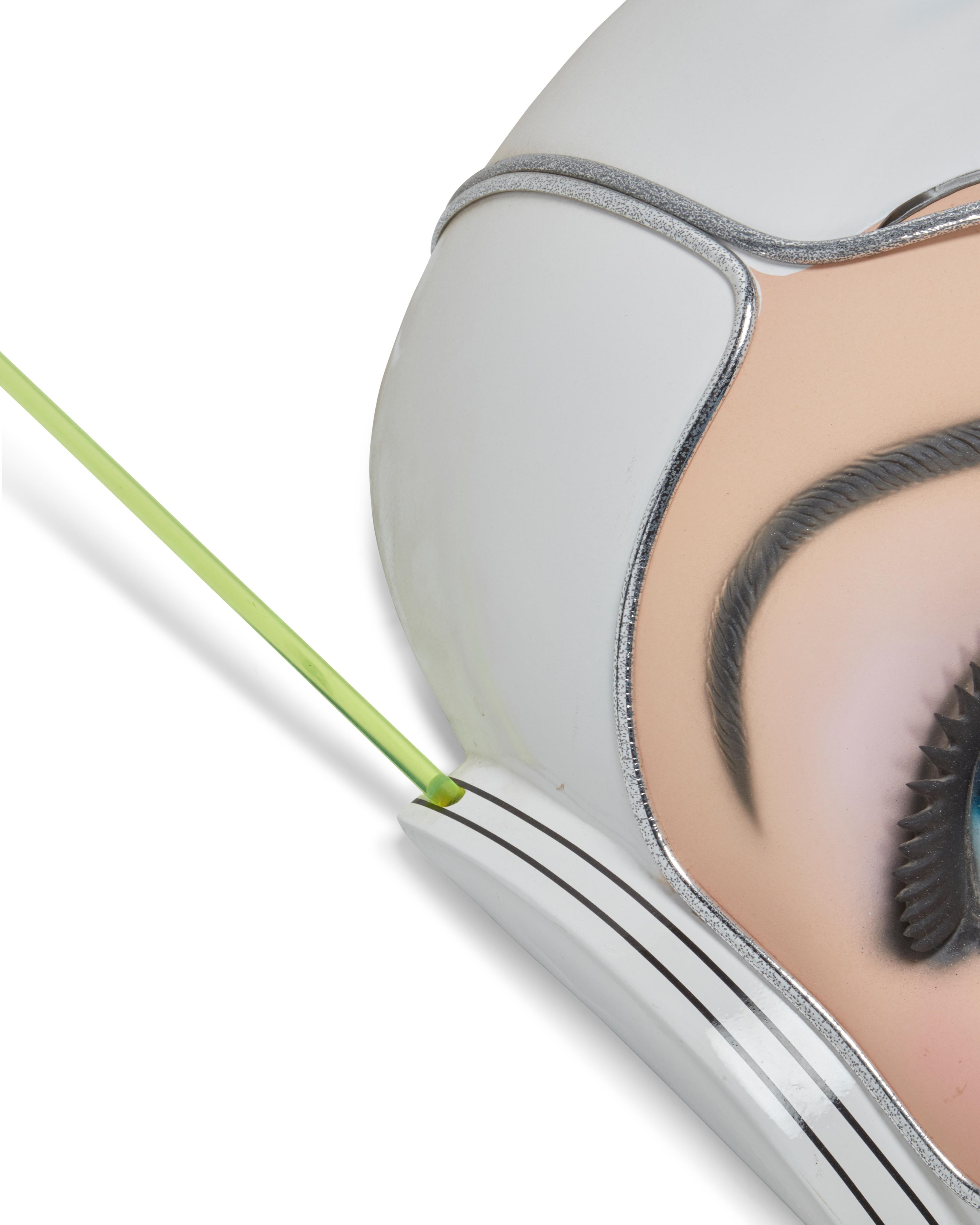 Artwork by Colin Christian, "Snackcake's Big Sci-Fi Head", Made of Fiberglass, acrylic