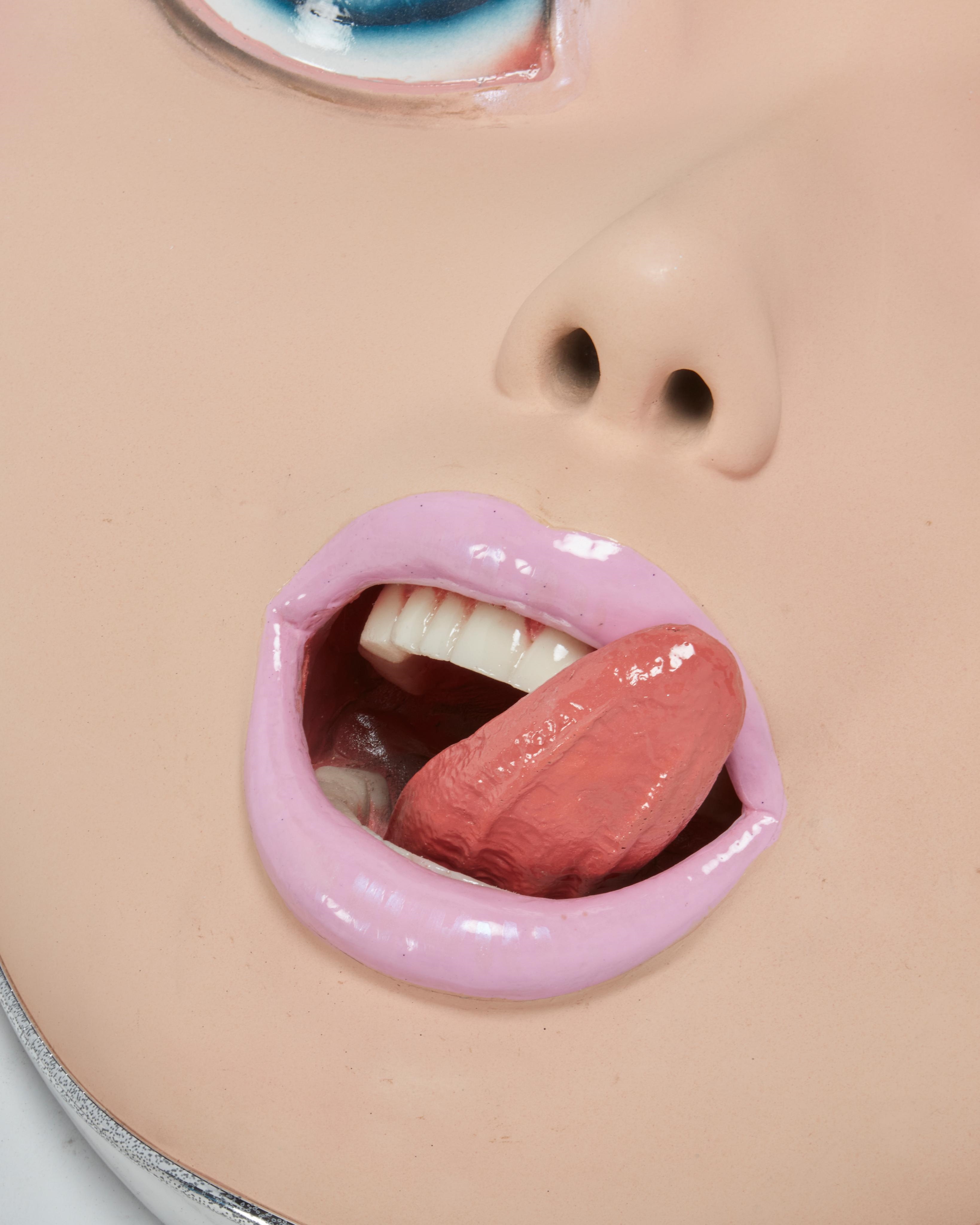 Artwork by Colin Christian, "Snackcake's Big Sci-Fi Head", Made of Fiberglass, acrylic