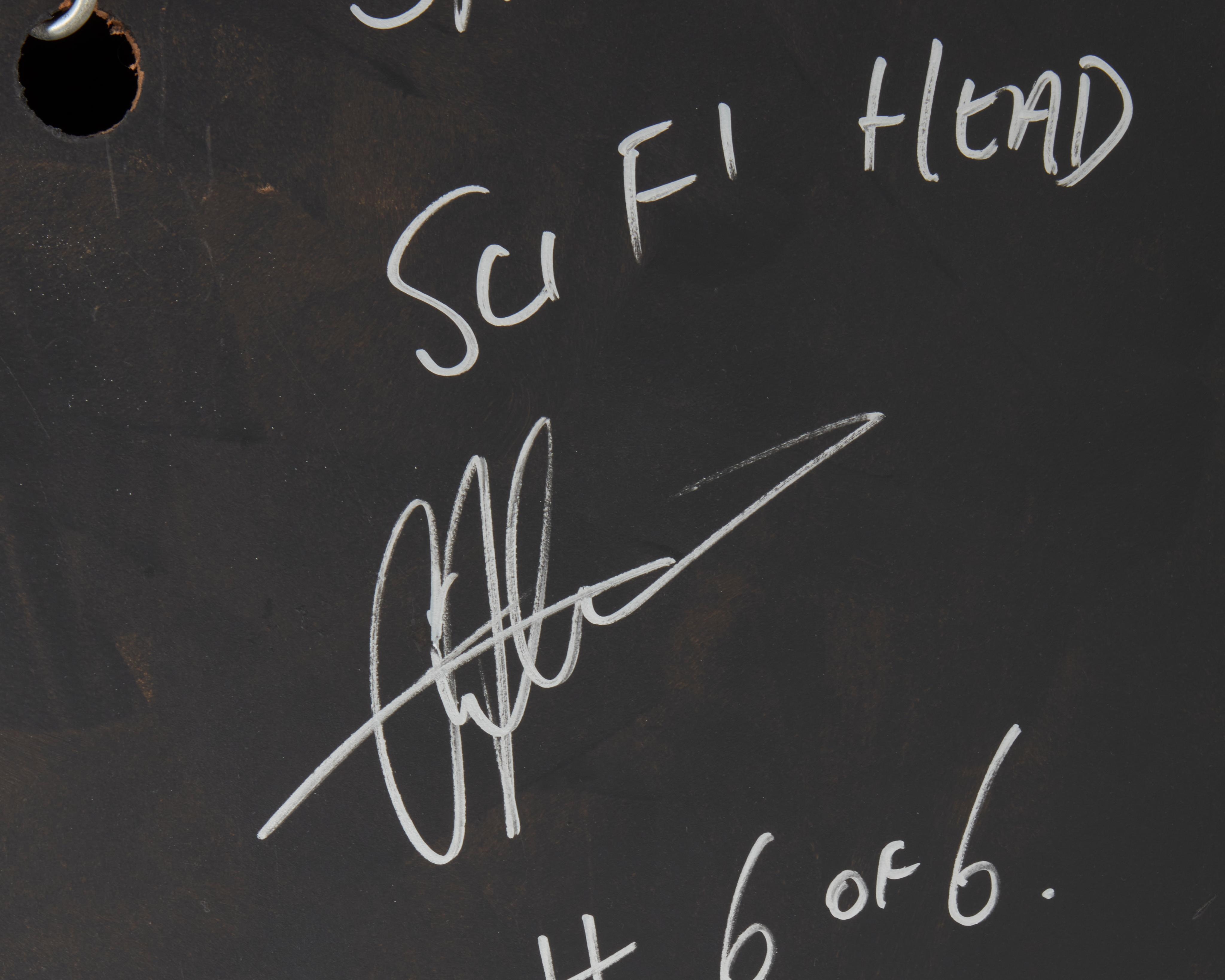 Artwork by Colin Christian, "Snackcake's Big Sci-Fi Head", Made of Fiberglass, acrylic