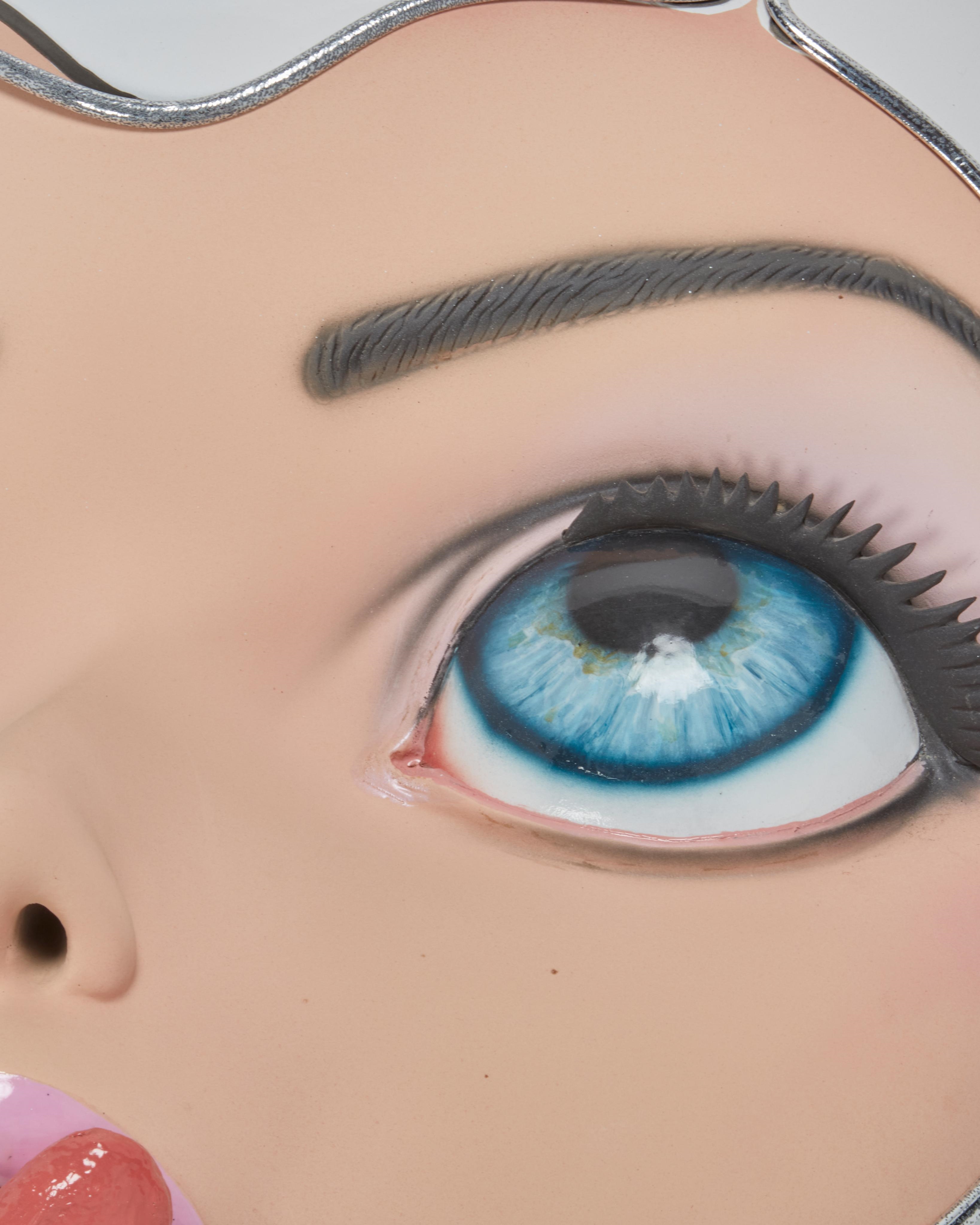 Artwork by Colin Christian, "Snackcake's Big Sci-Fi Head", Made of Fiberglass, acrylic