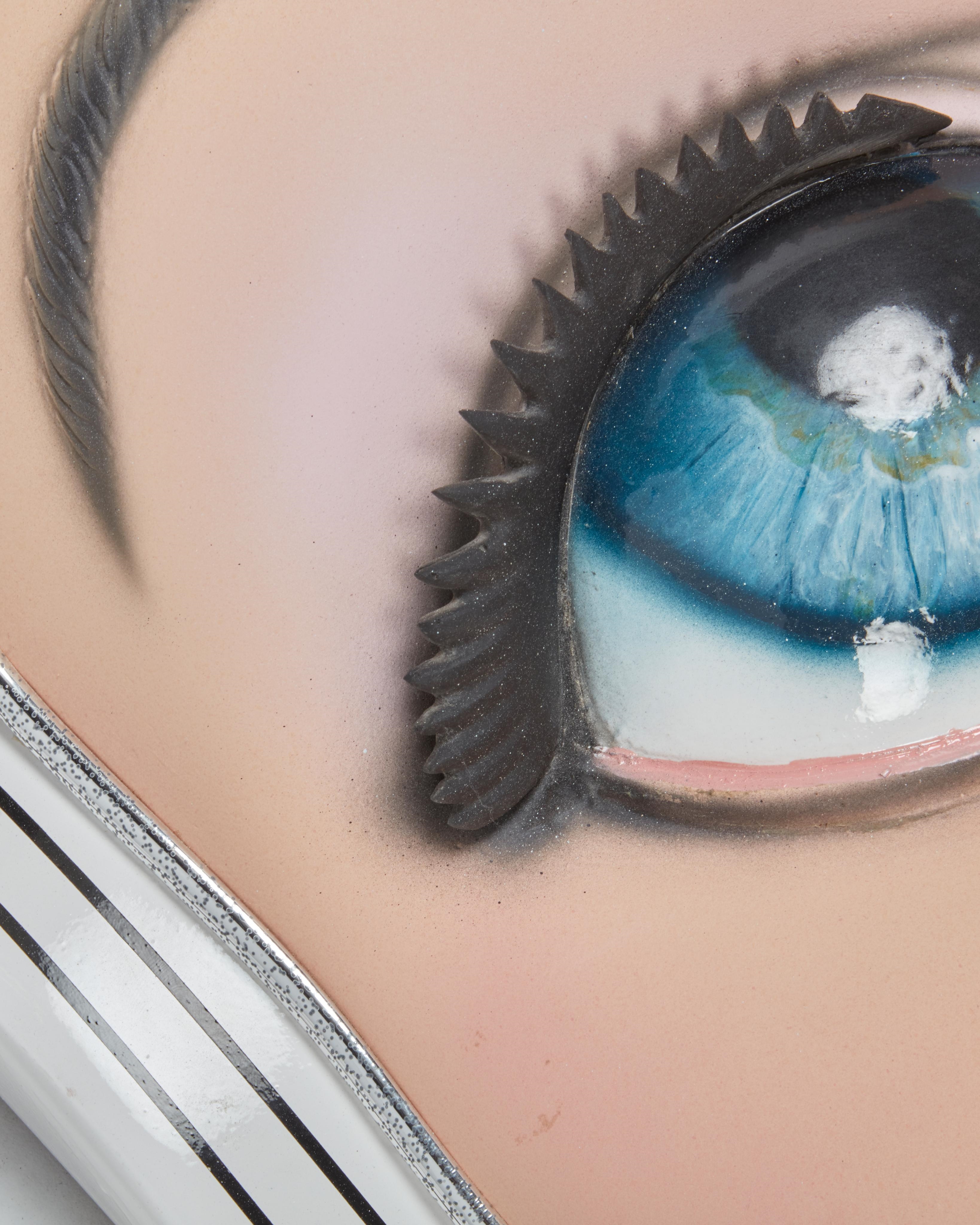 Artwork by Colin Christian, "Snackcake's Big Sci-Fi Head", Made of Fiberglass, acrylic