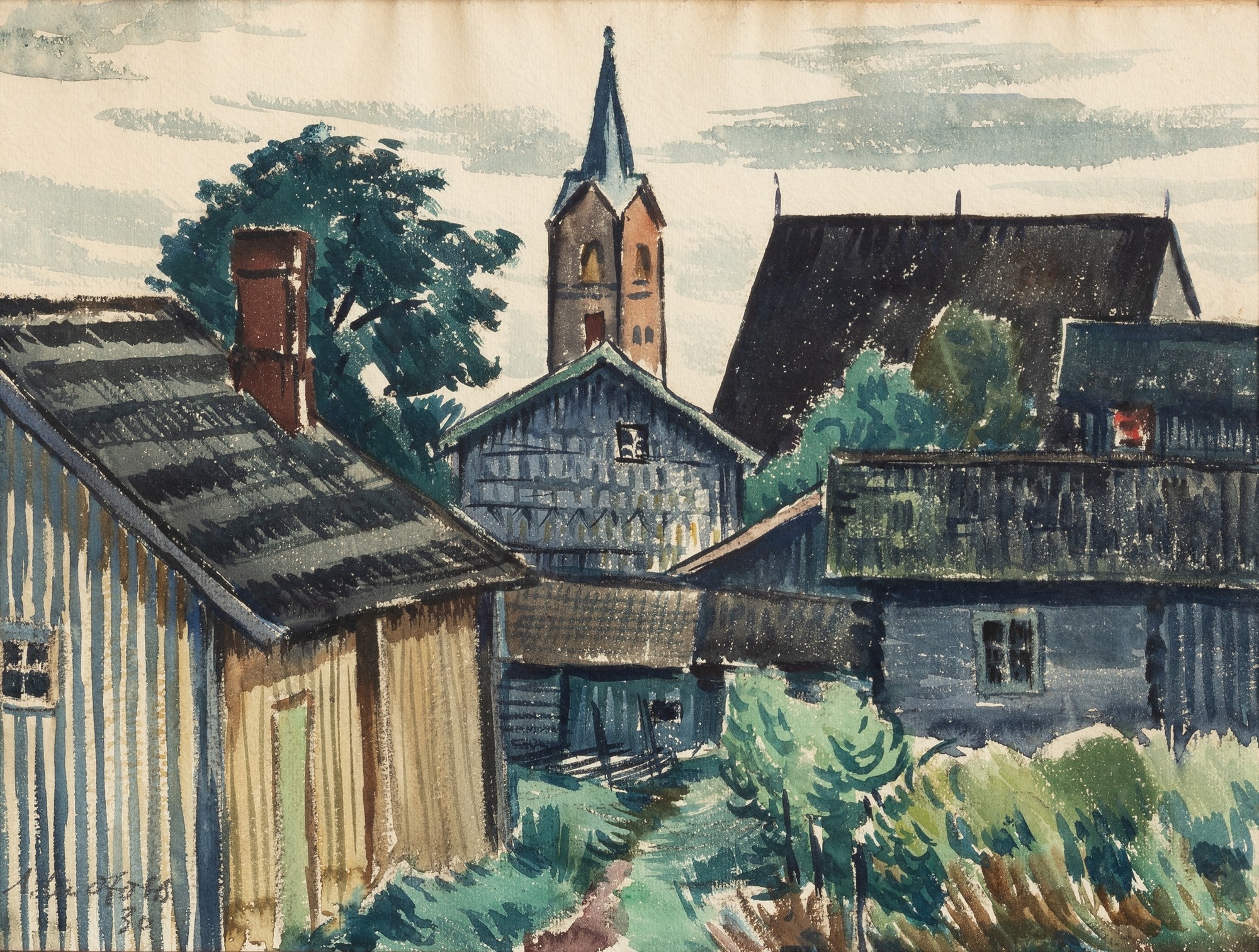 Artwork by Anton Lindforss, View from Hauho, Made of watercolour