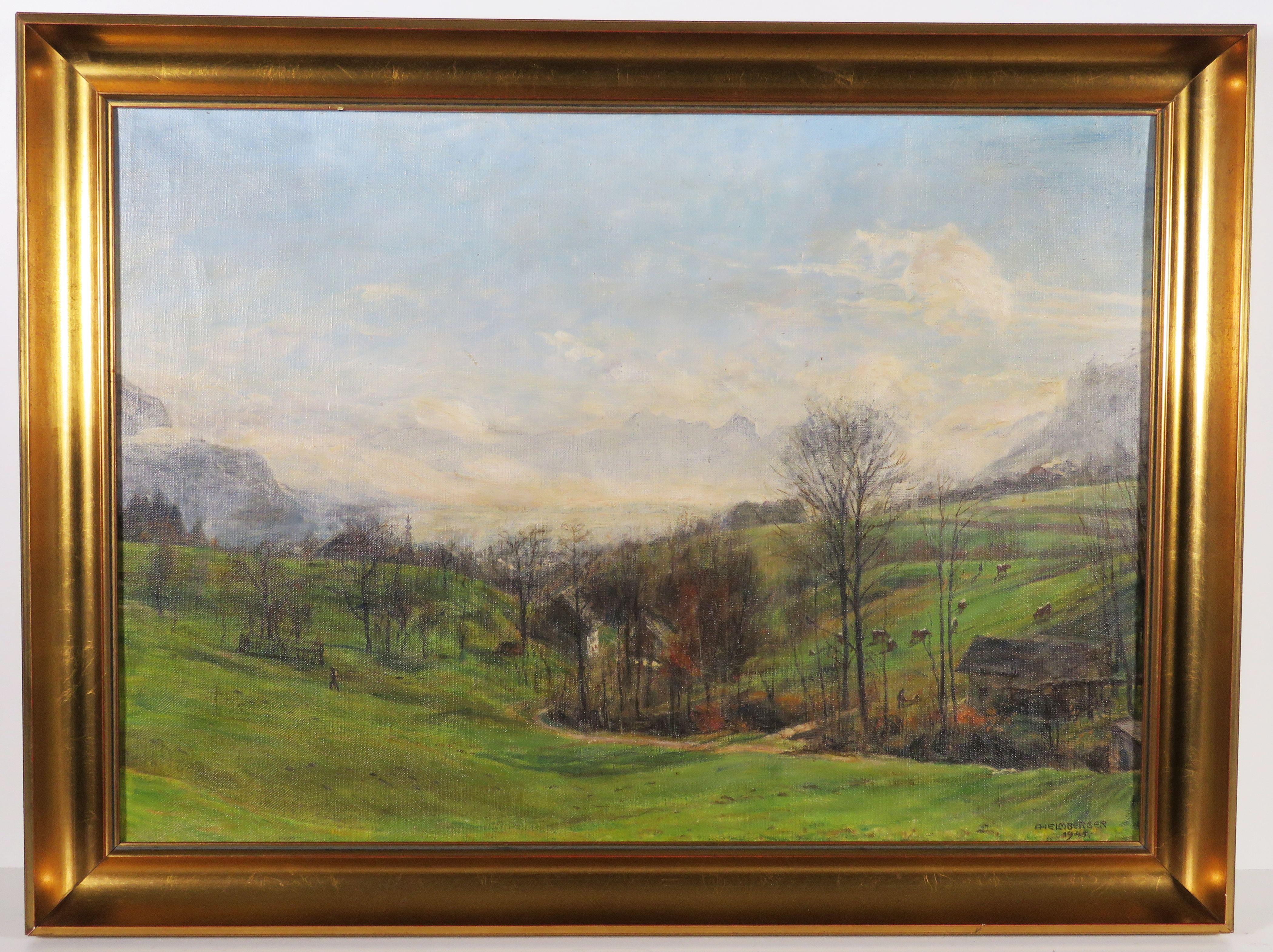 Adolf Helmberger | Blick auf St. Gilgen am Wolfgangsee (1945) | MutualArt