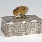 Artwork by Karl Griesbaum, Singing bird automaton musical box, Made of .800 silver