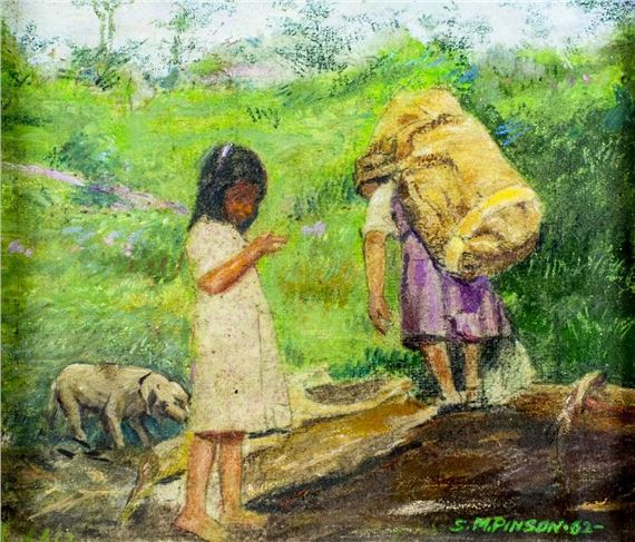 Country Scene by Solomon M. Pinson, 1962