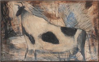 Abstract black and white Cow - Ralph Eno