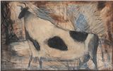 Abstract black and white Cow Picture