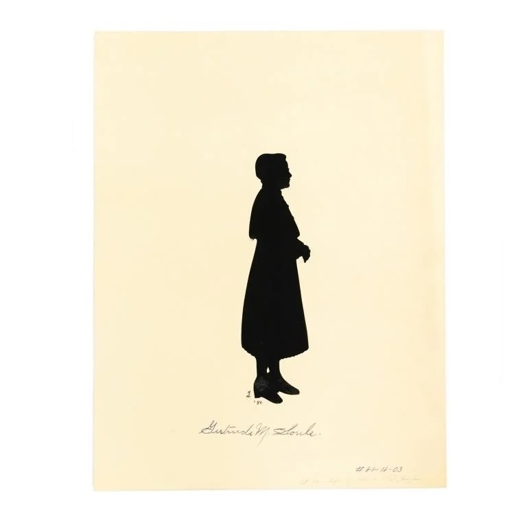 Artwork by Gertrude M. Soule, Canterbury Shaker village in New Hampshire, Made of silhouette print