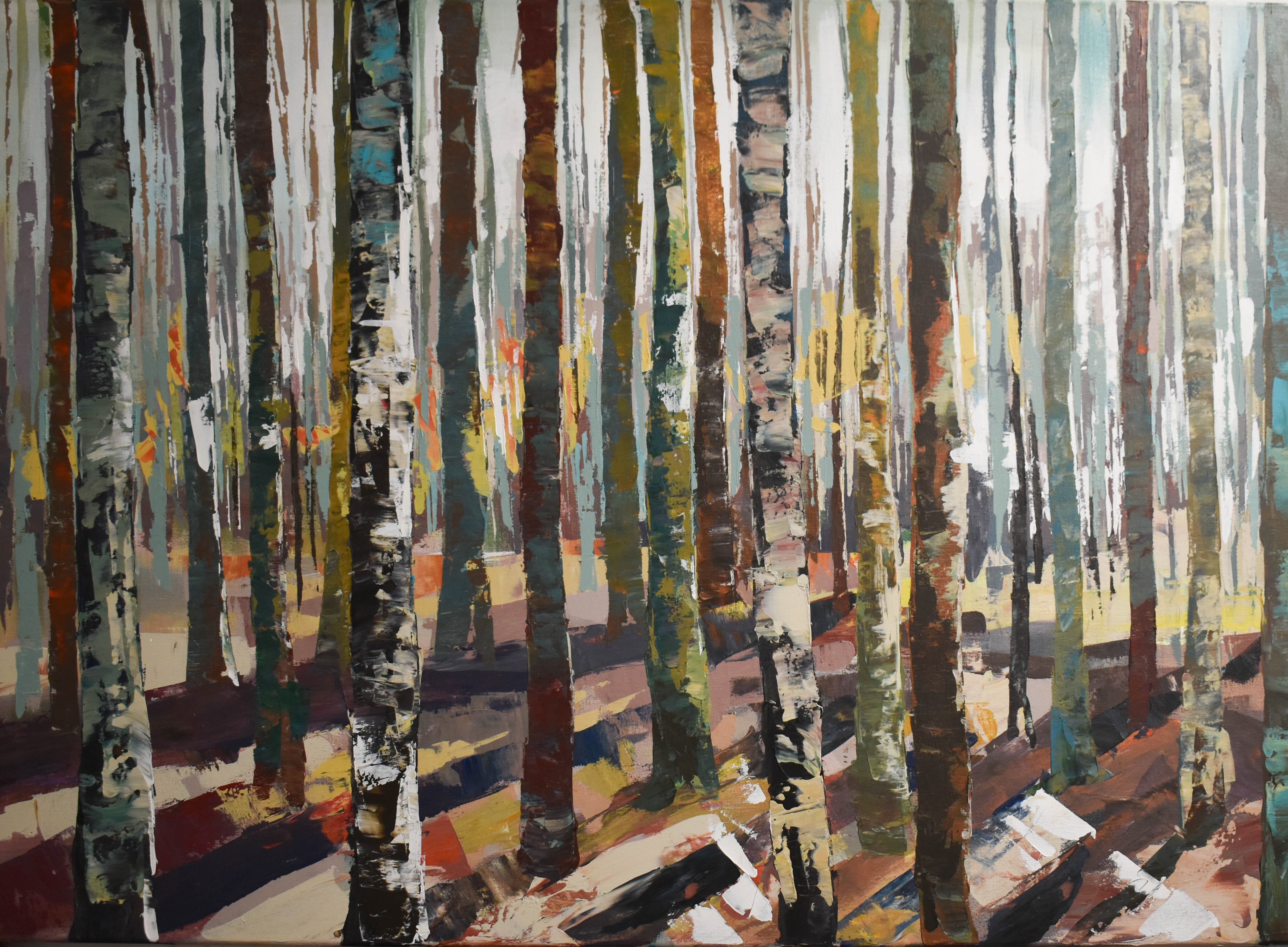 Artwork by Debbie Boon, Abstract woodland, Made of oil on canvas