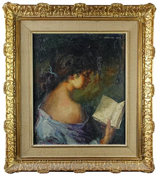 Joven leyendo by Amadeo Freixas Vivó