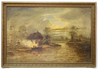 Moonlit Riverscape - A. Day