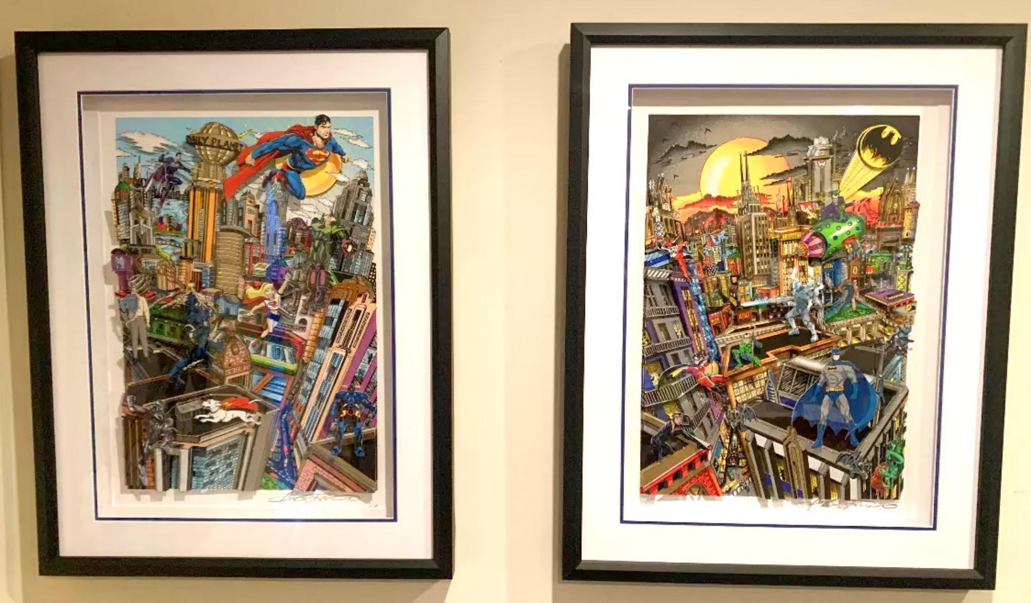Charles Fazzino | Batman Rules the Night, and Superman Saves the Day ...