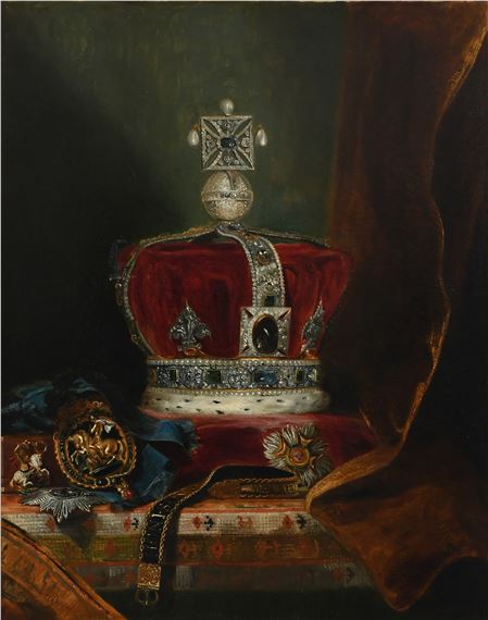 Still life with the Imperial State Crown and chivalric orders by Andrew Morton