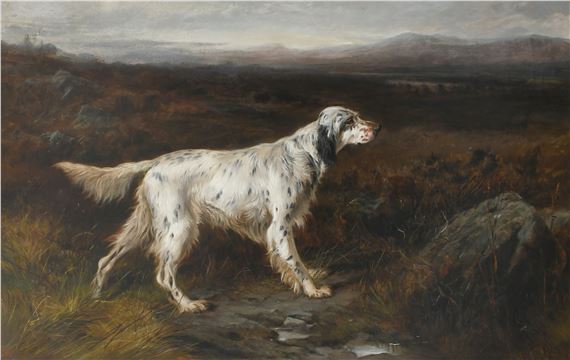 A pointer in a landscape by George Earl, 1893