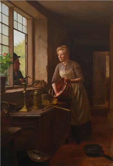 Edwin Hughes | A suitor at the window (1888) | MutualArt