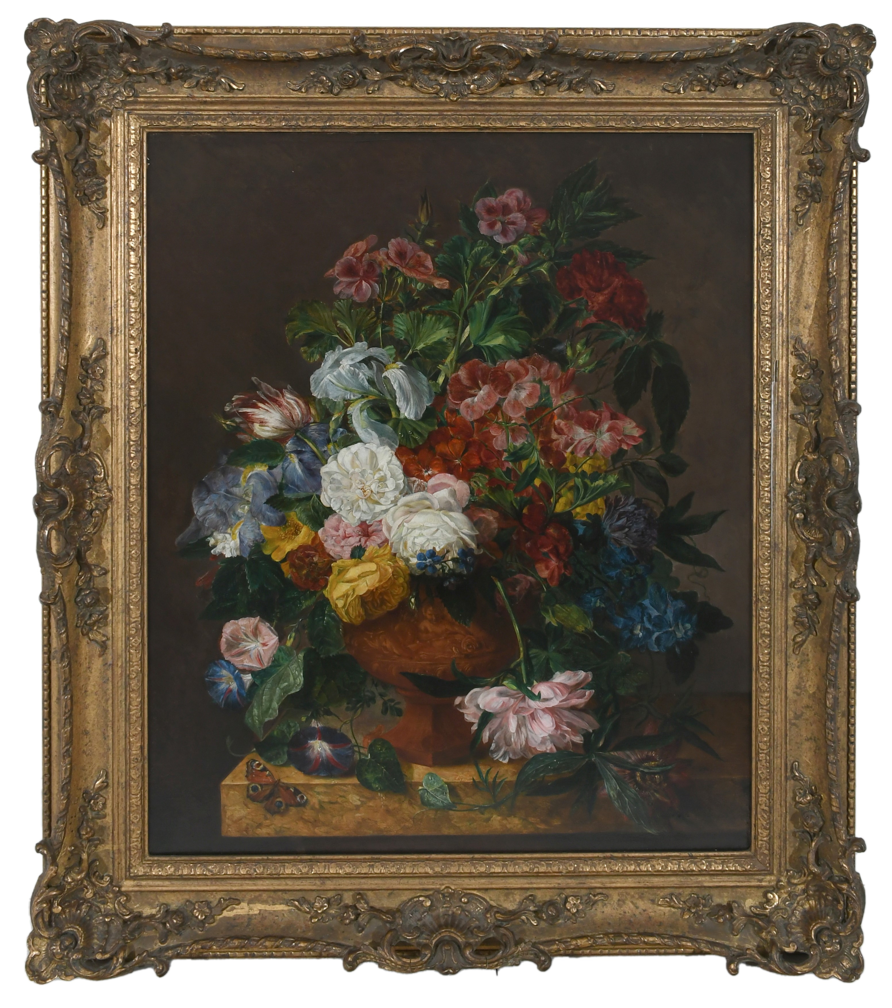 Emily Coppin Stannard | Still life with flowers in a terracotta vase on ...