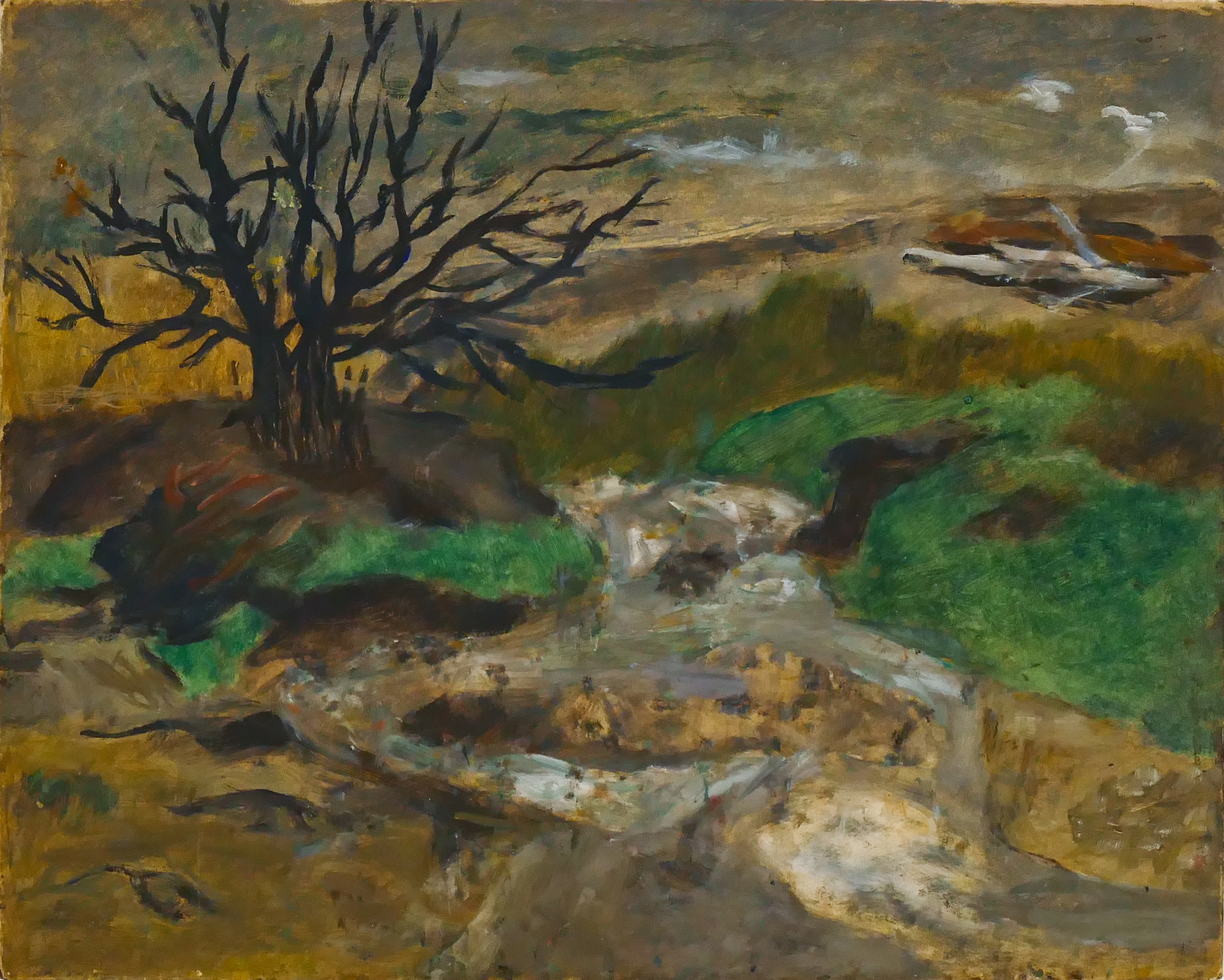 Arthur Runquist | Dark Tree with Green Grass | MutualArt