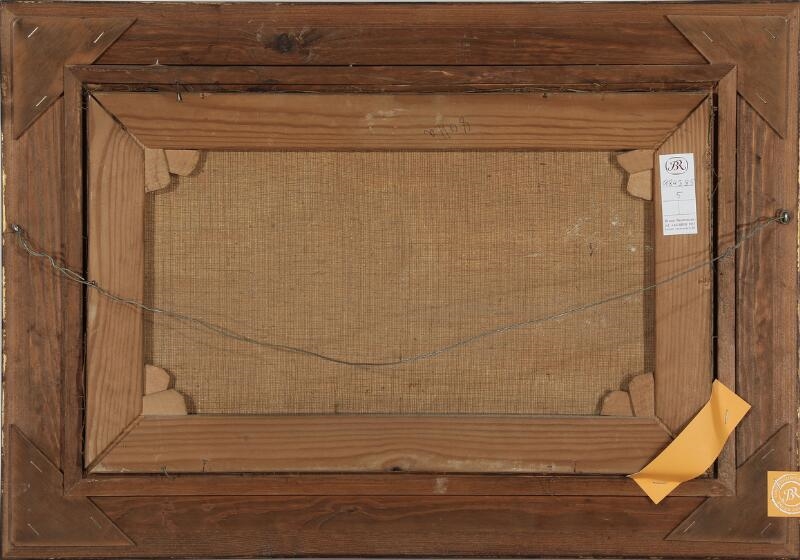 Artwork by Emil Carl Lund, View from a white farmhouse overlooking the water, Made of Oil on canvas