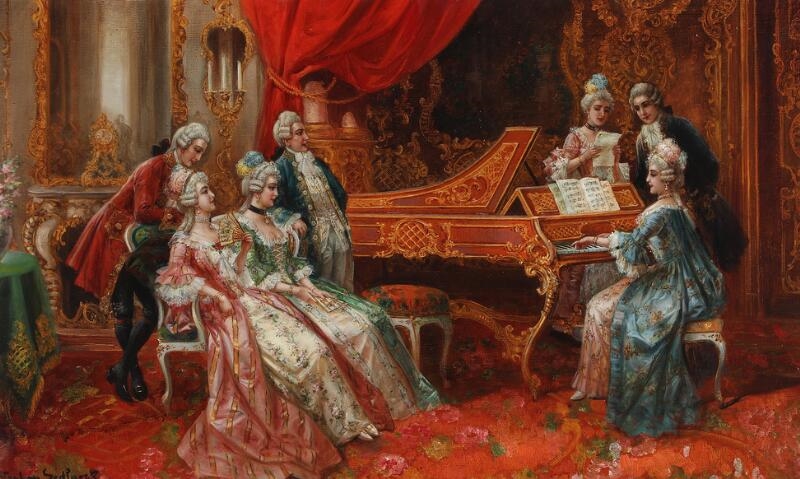 Stephan Sedlacek | Rococo interior with a music evening | MutualArt