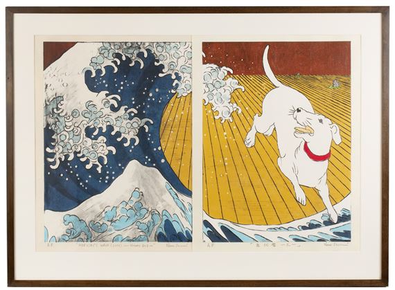 Nana Shiomi | Hokusai's Wave (left) - Happy Dog | MutualArt