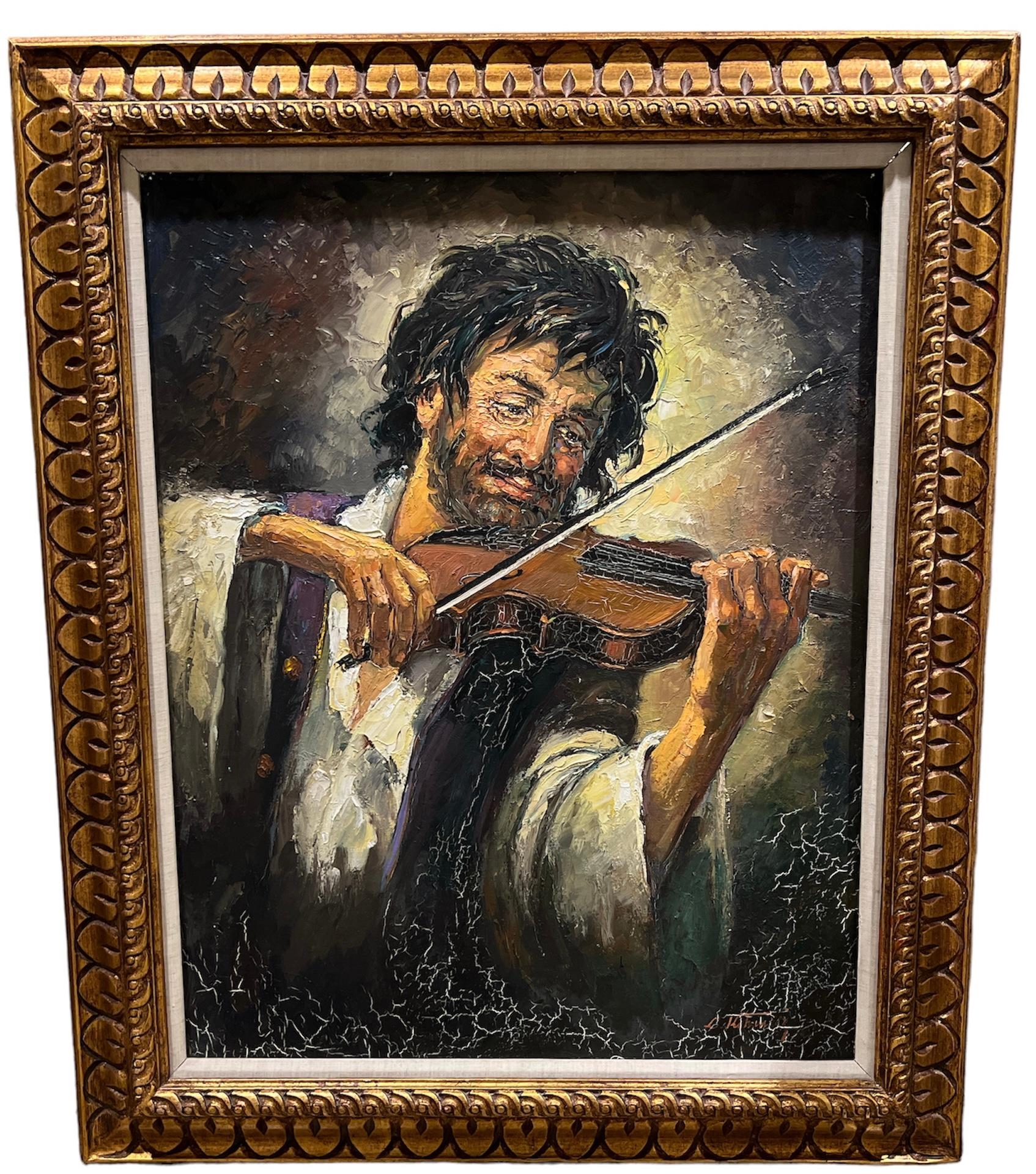 Laszlo Kohanez | Man with Violin | MutualArt