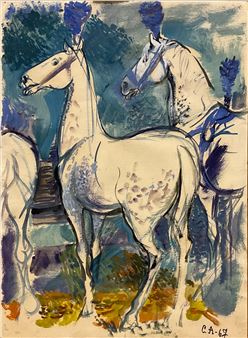 Two White Horses - Cécilia Angot d'Emerins