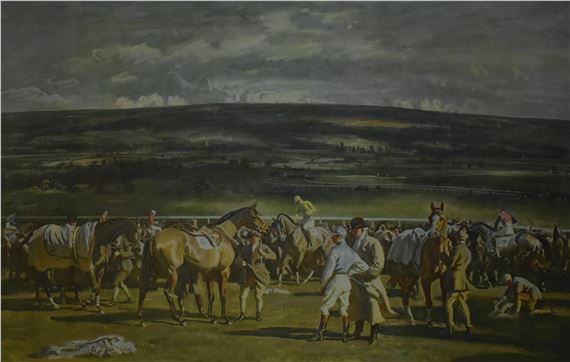 The Saddling Paddock Cheltenham by Sir Alfred James Munnings
