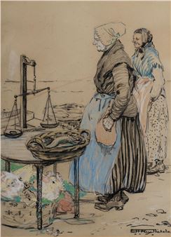 Breton Fisherwomen - Emily Hilda Nicholas