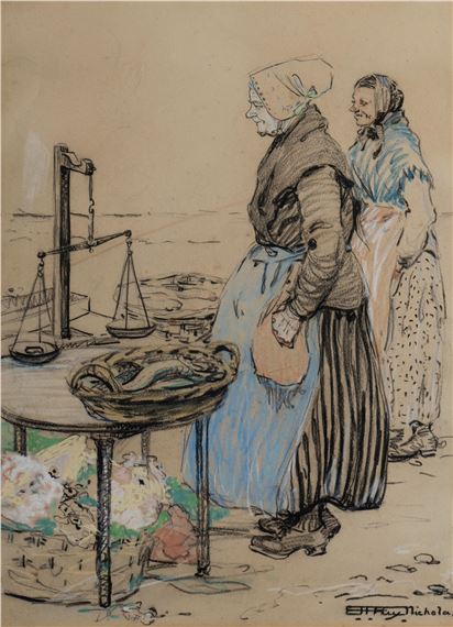 Breton Fisherwomen - Emily Hilda Nicholas