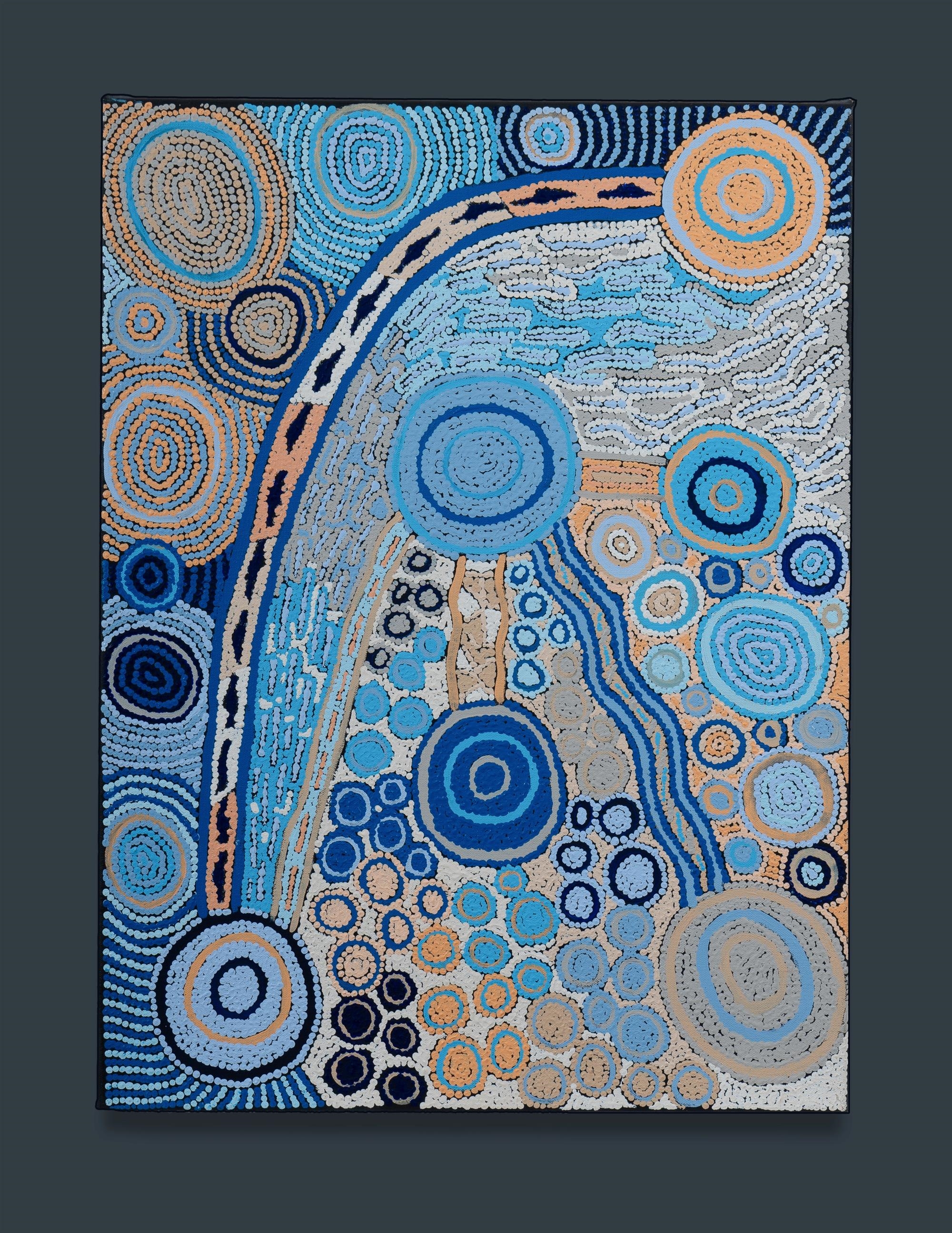 Artwork by Bess Napanangka Poulson, Water Dreaming, Made of Acrylic on Canvas