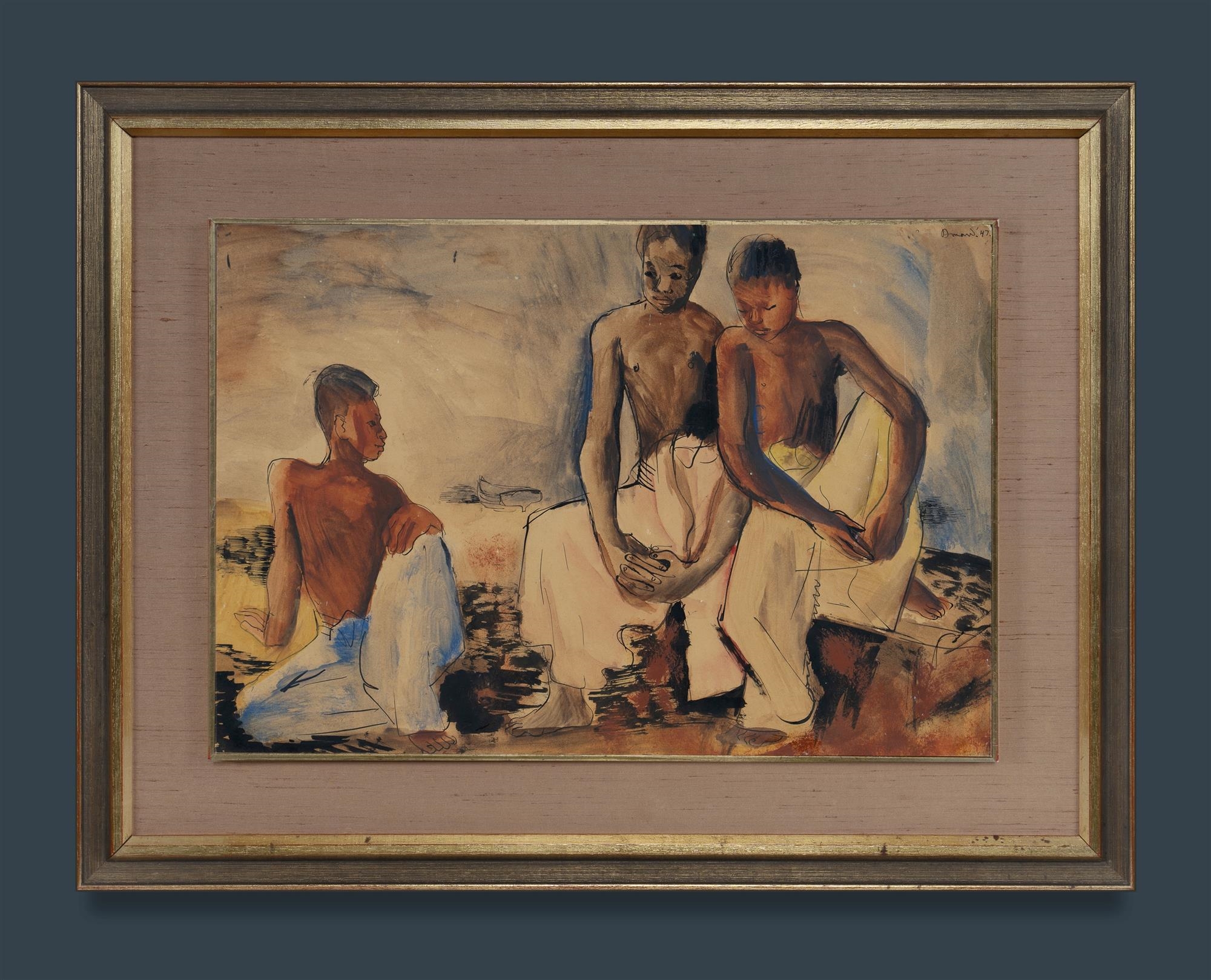 Donald Friend | Three Boys - Cairns (1947) | MutualArt
