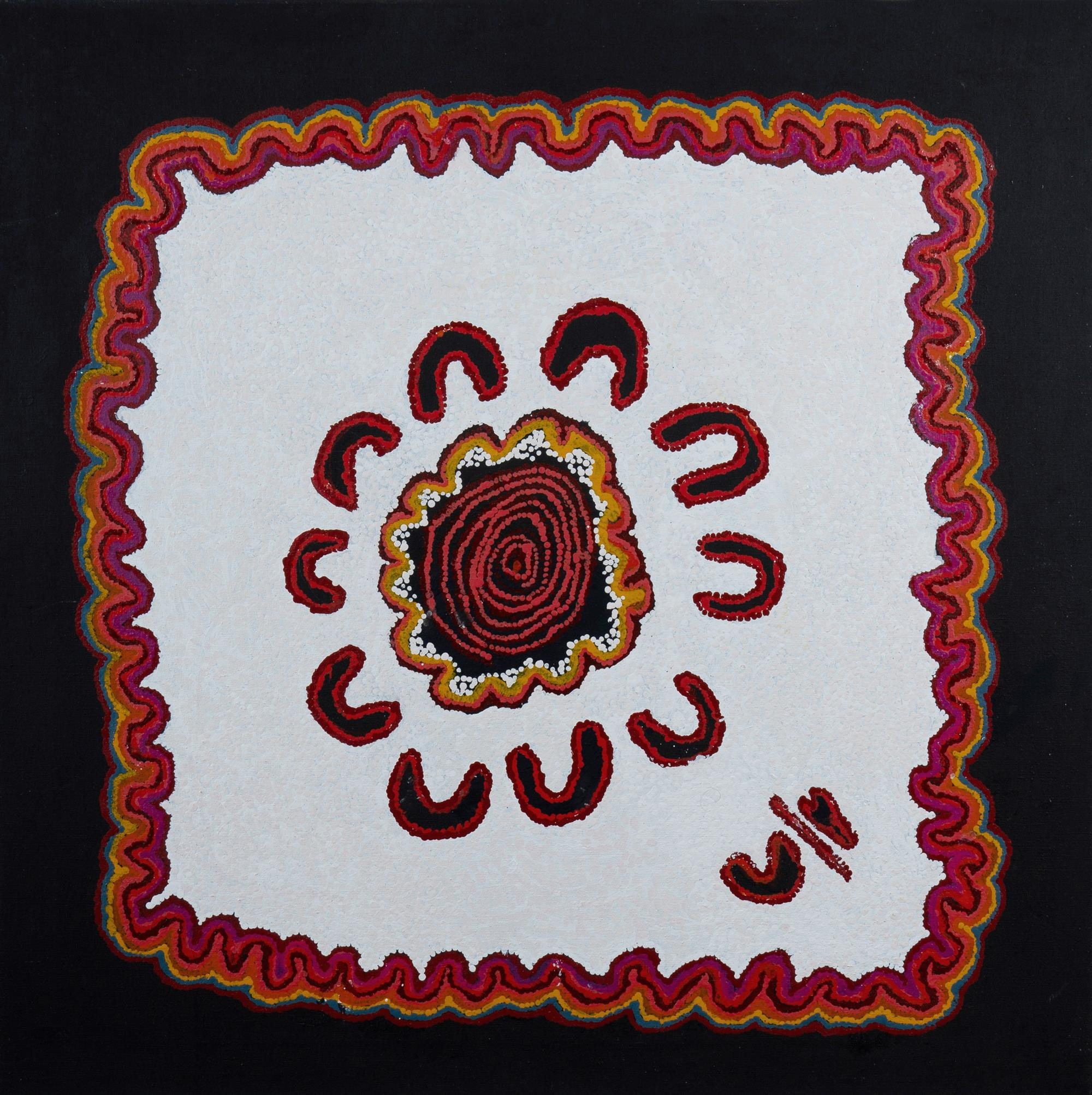 Artwork by Manyitjanu Lennon, Mamungarinya, Made of Acrylic on Linen