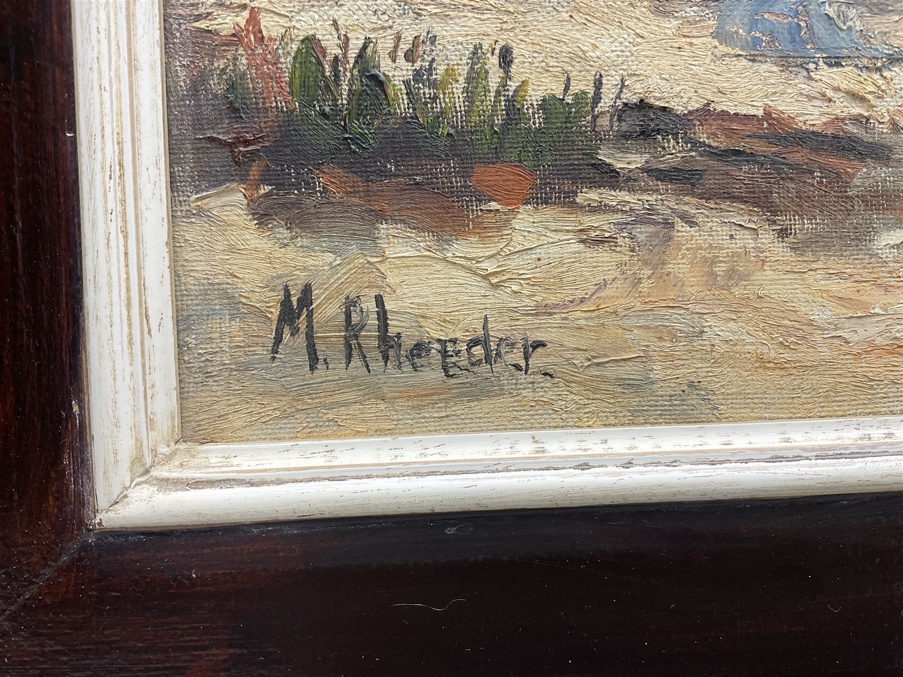 Artwork by Marie Rheeder, Coastal Houses, Made of oil on canvas